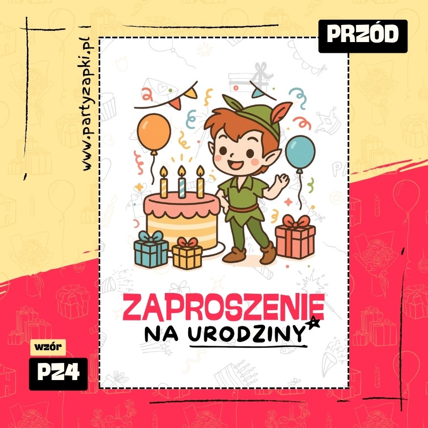 piotrus pan zaproszenie na urodziny 01 pz4 przod