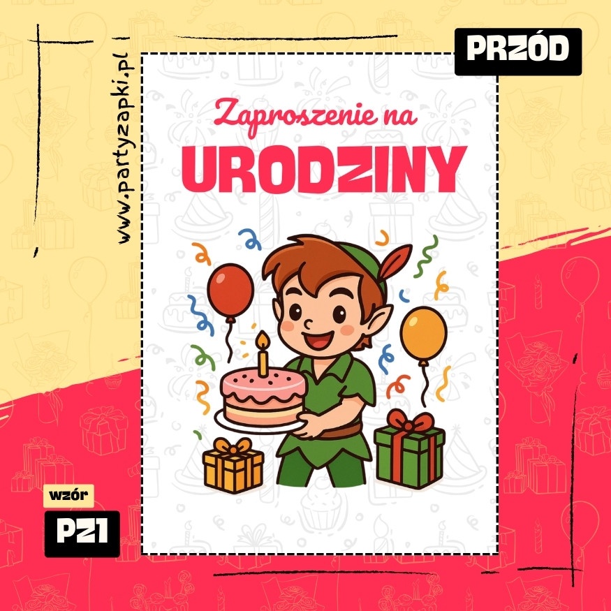 piotrus pan zaproszenie na urodziny 01 pz1 przod