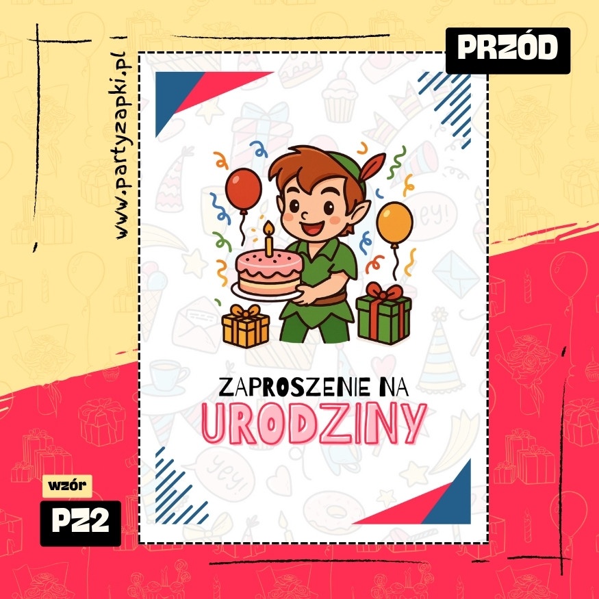 piotrus pan zaproszenie na urodziny 01 pz2 przod
