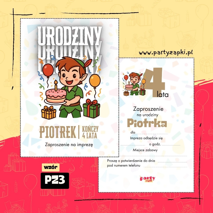 piotrus pan zaproszenie na urodziny 03 pz3