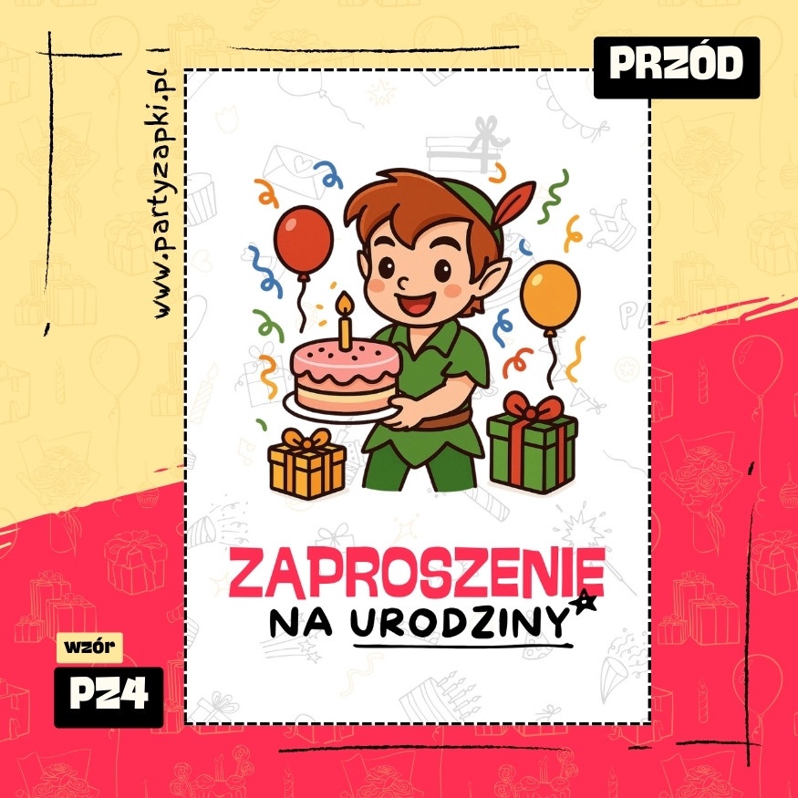 piotrus pan zaproszenie na urodziny 01 pz4 przod