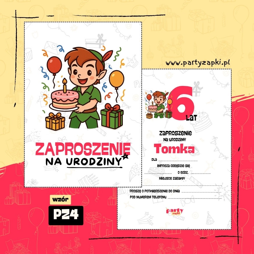 piotrus pan zaproszenie na urodziny 03 pz4