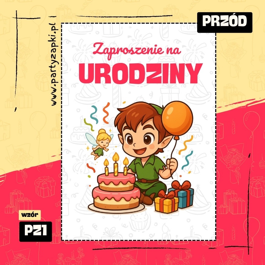 piotrus pan zaproszenie na urodziny 01 pz1 przod