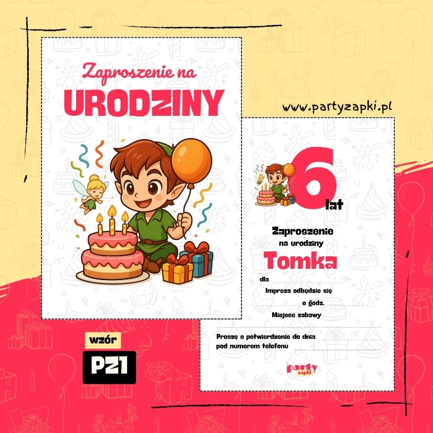 piotrus pan zaproszenie na urodziny 04 pz1