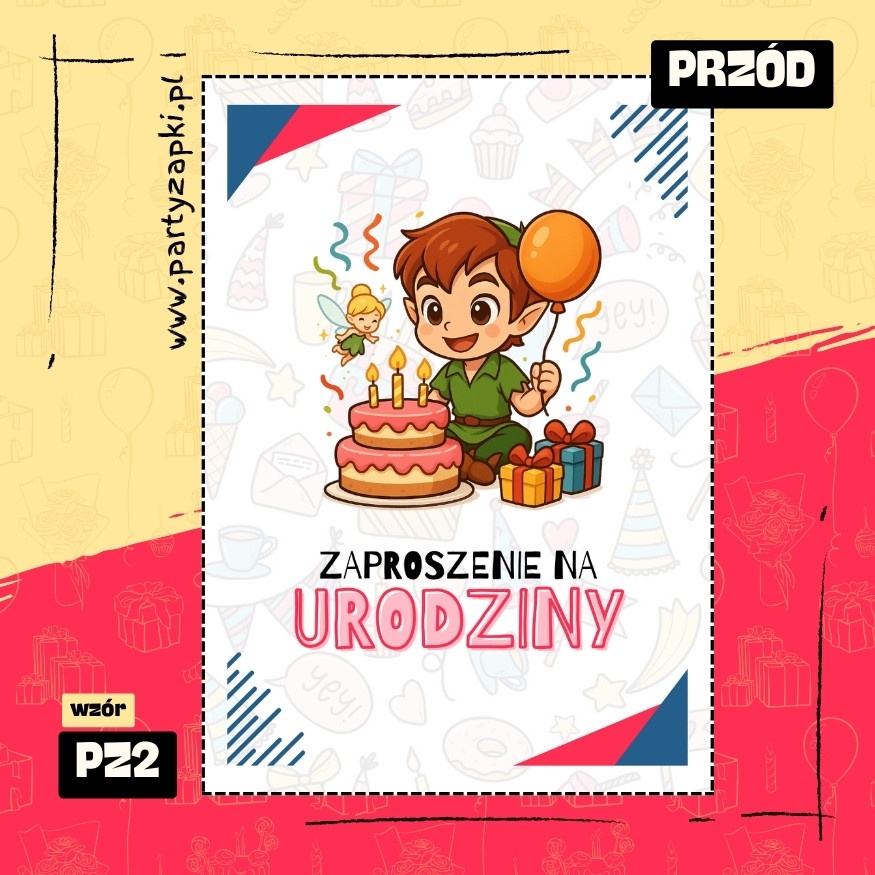 piotrus pan zaproszenie na urodziny 01 pz2 przod