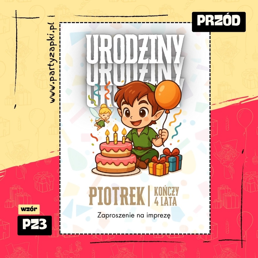 piotrus pan zaproszenie na urodziny 01 pz3 przod