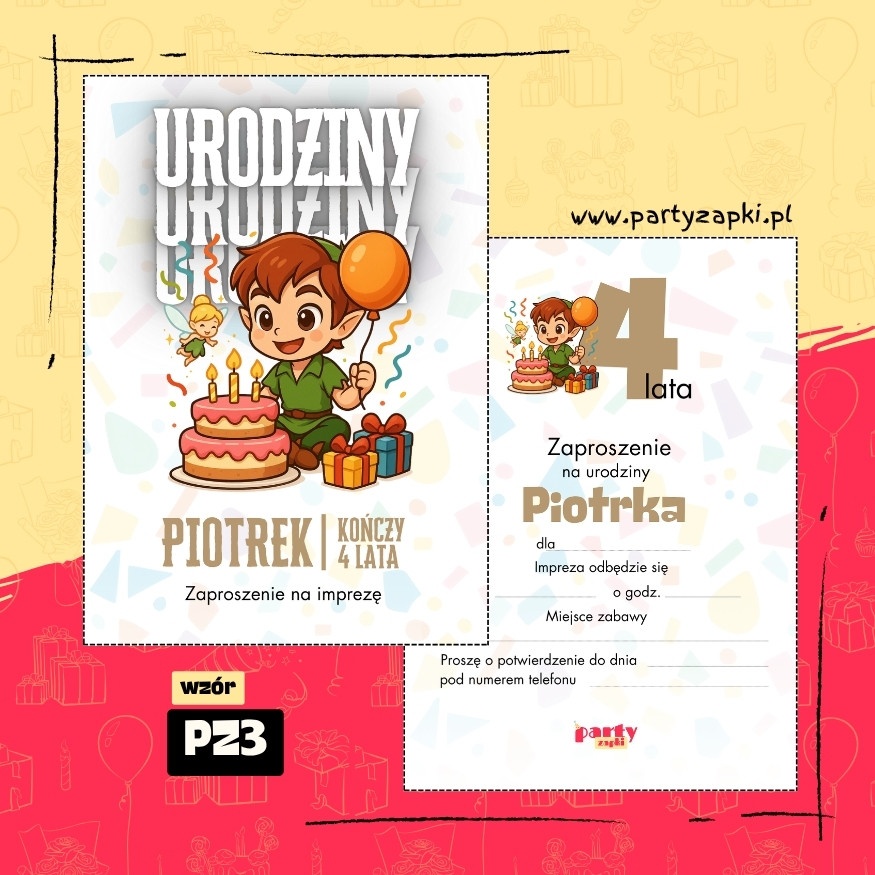 piotrus pan zaproszenie na urodziny 04 pz3