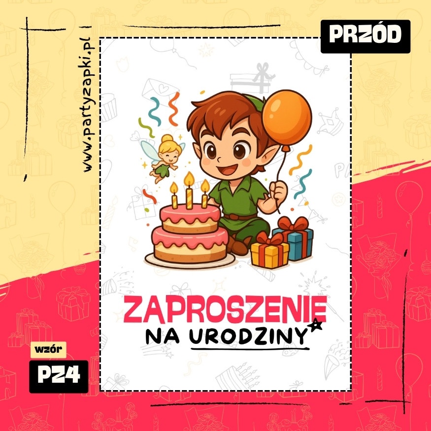 piotrus pan zaproszenie na urodziny 01 pz4 przod