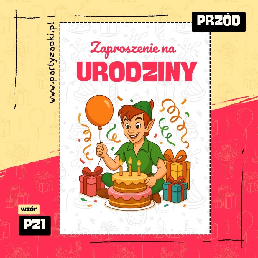 piotrus pan zaproszenie na urodziny 01 pz1 przod