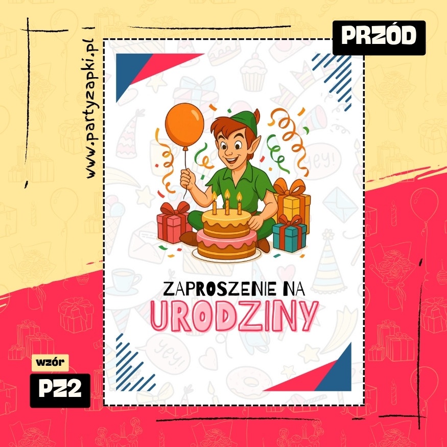 piotrus pan zaproszenie na urodziny 01 pz2 przod