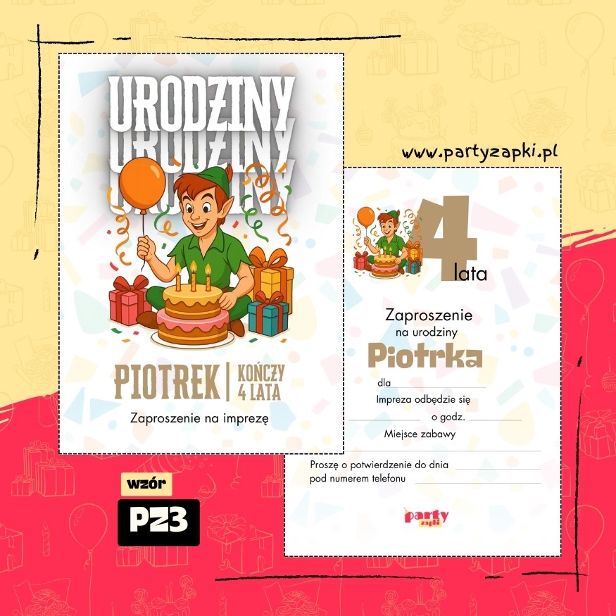 piotrus pan zaproszenie na urodziny 05 pz3