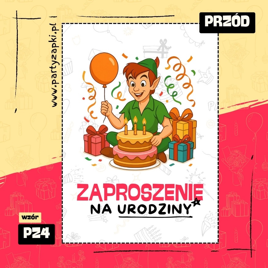 piotrus pan zaproszenie na urodziny 01 pz4 przod