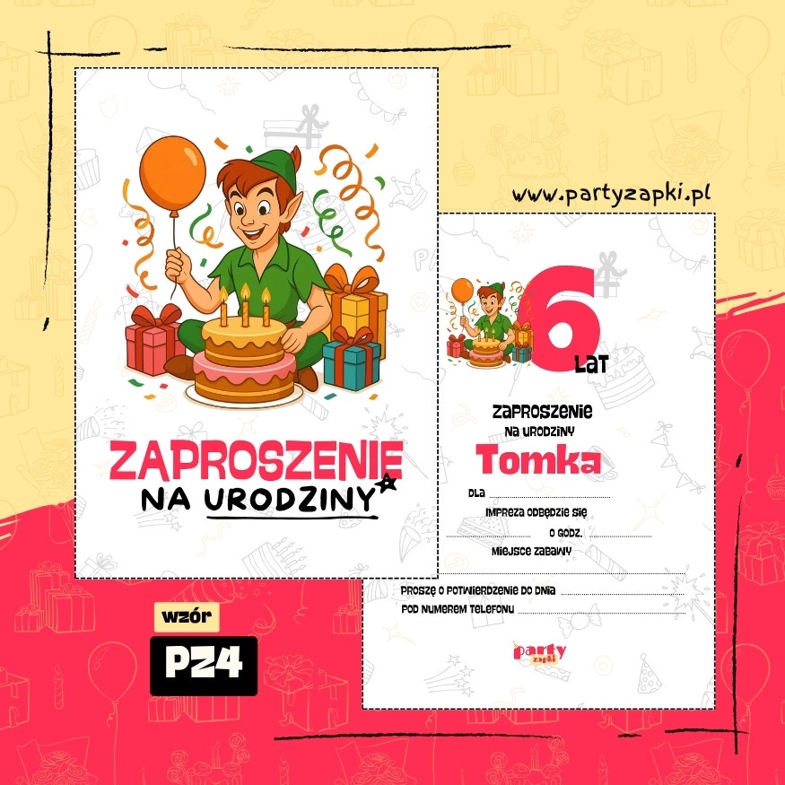 piotrus pan zaproszenie na urodziny 05 pz4