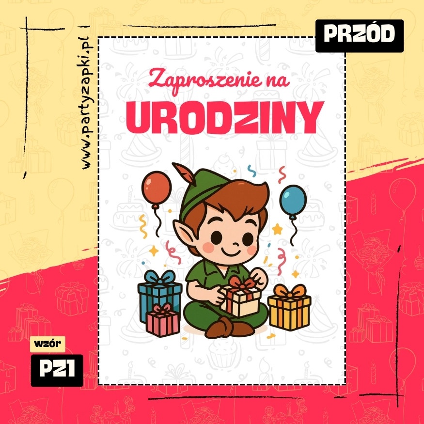 piotrus pan zaproszenie na urodziny 01 pz1 przod