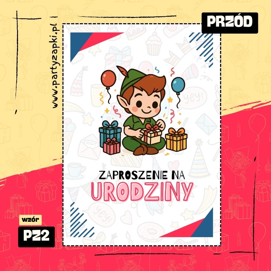piotrus pan zaproszenie na urodziny 01 pz2 przod