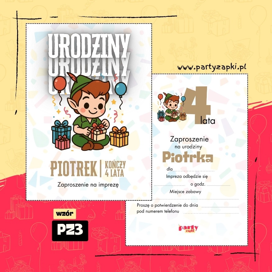 piotrus pan zaproszenie na urodziny 06 pz3