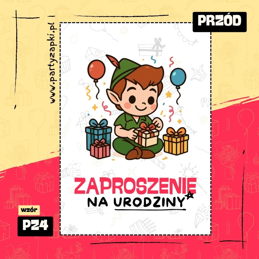 piotrus pan zaproszenie na urodziny 01 pz4 przod