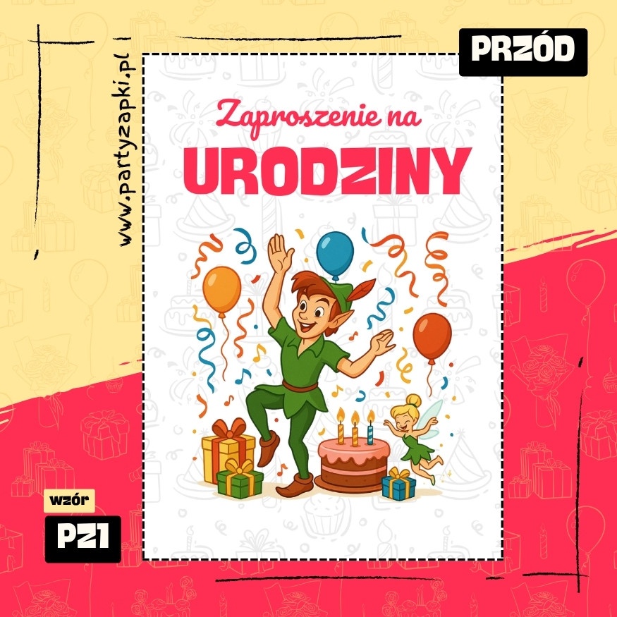 piotrus pan zaproszenie na urodziny 01 pz1 przod