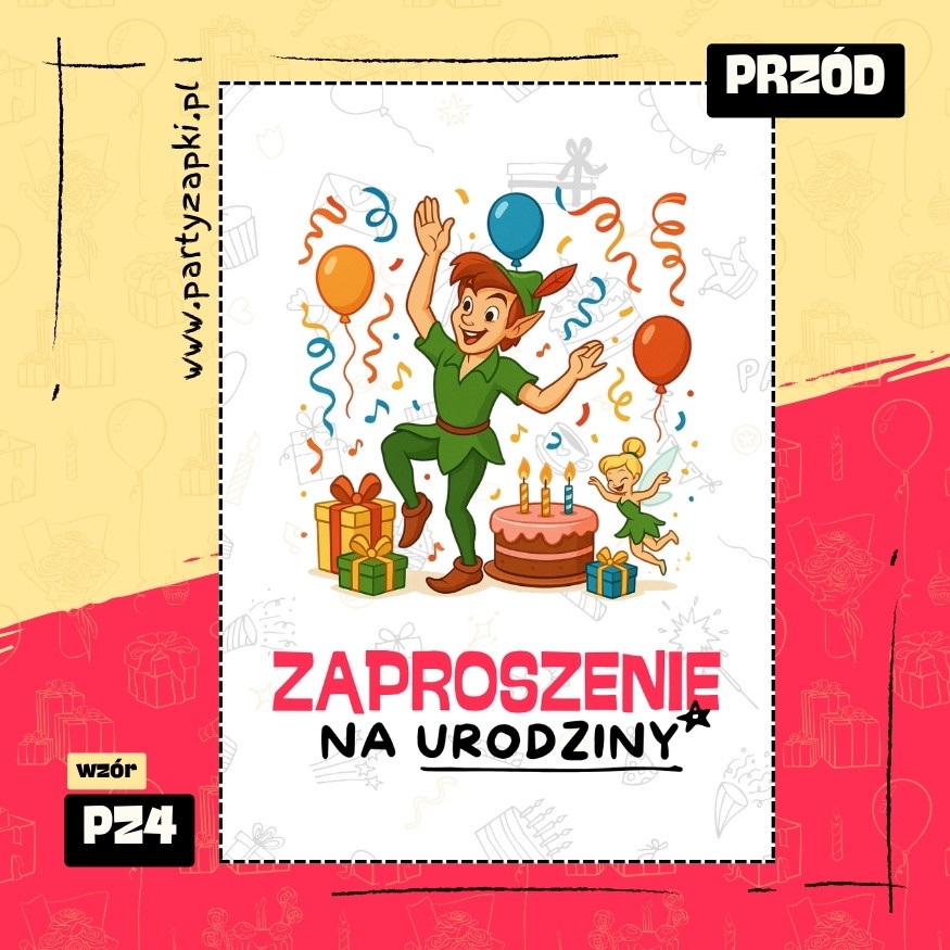 piotrus pan zaproszenie na urodziny 01 pz4 przod