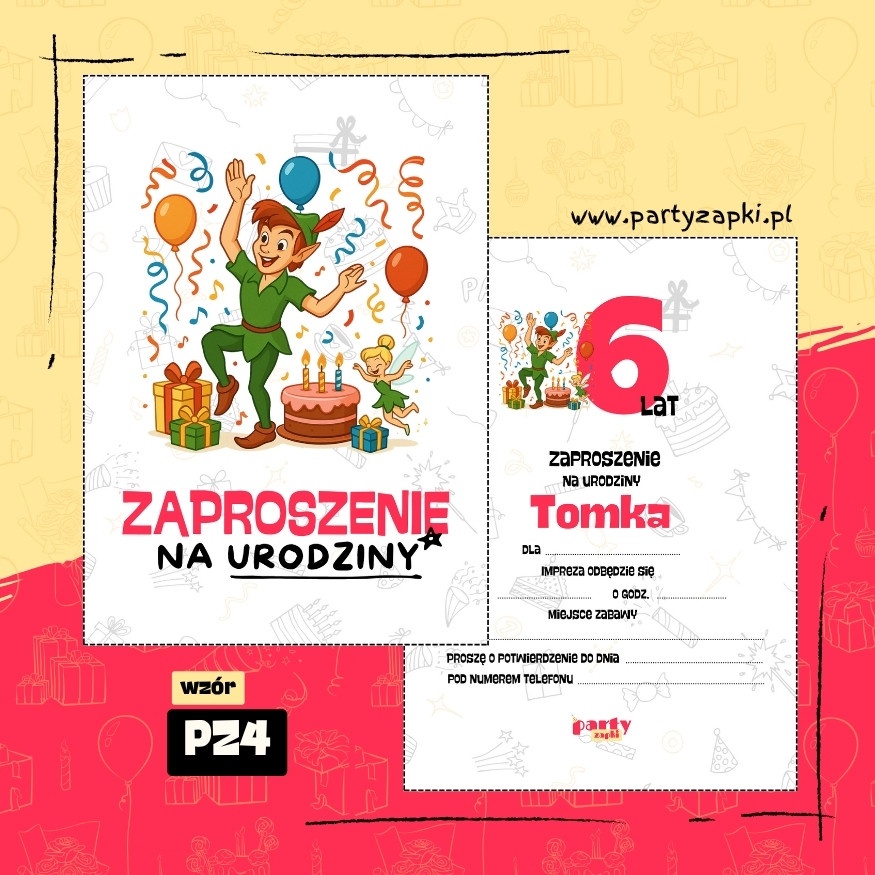 piotrus pan zaproszenie na urodziny 07 pz4