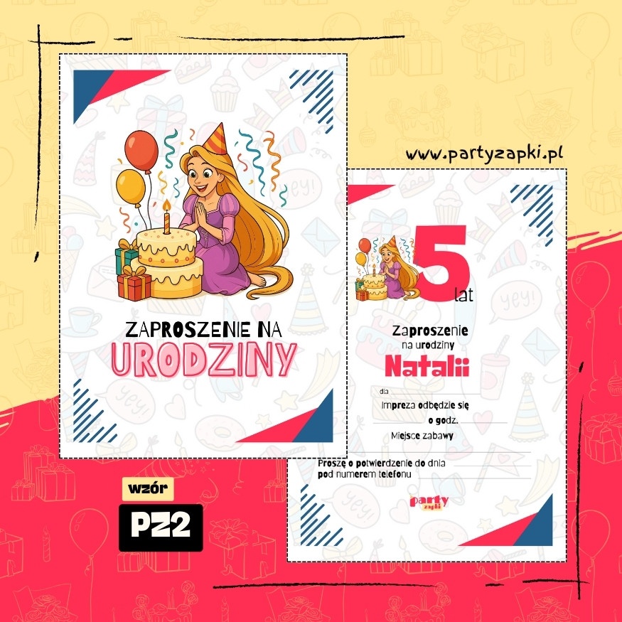 roszpunka zaplatani zaproszenie na urodziny 01 pz2