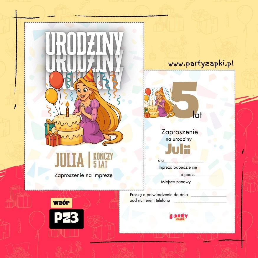 roszpunka zaplatani zaproszenie na urodziny 01 pz3