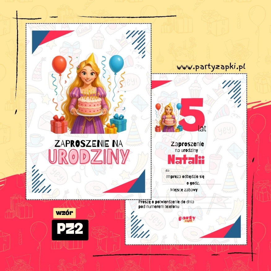 roszpunka zaplatani zaproszenie na urodziny 04 pz2