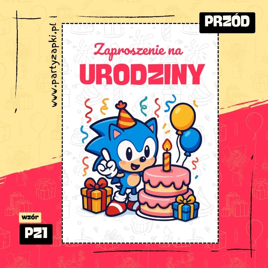 sonic zaproszenie na urodziny 01 pz1 przod