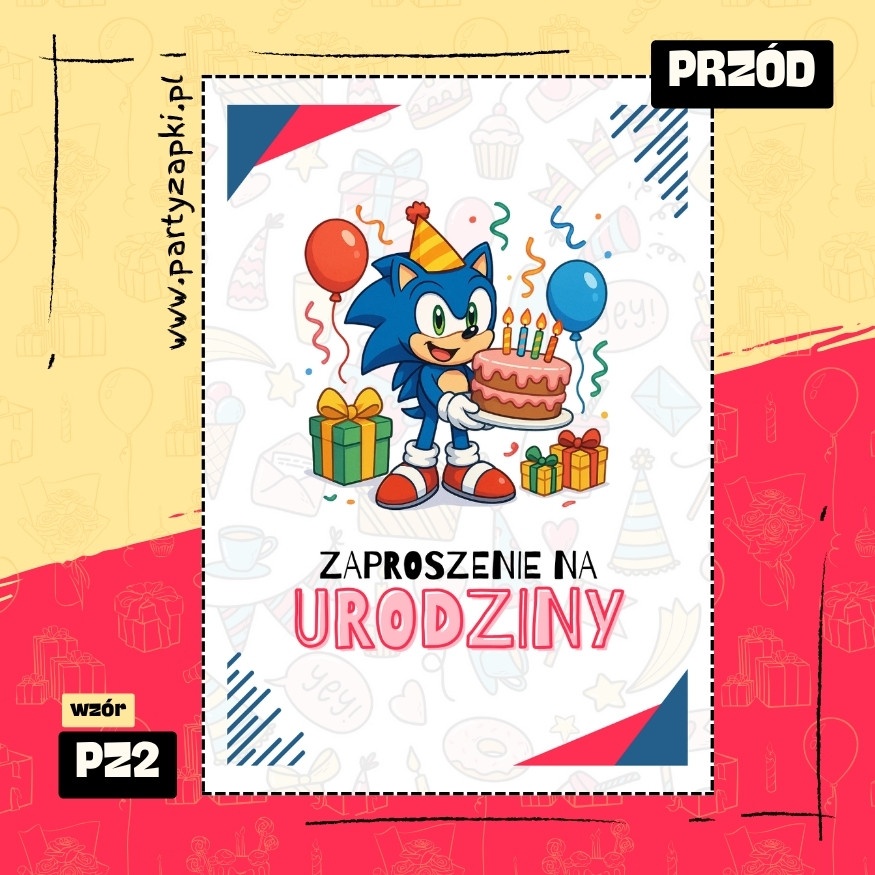 sonic zaproszenie na urodziny 01 pz2 przod