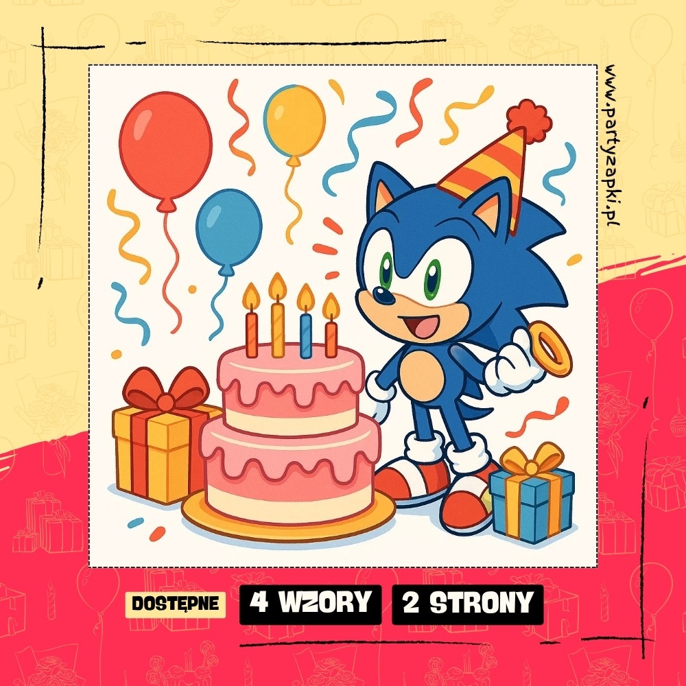 Sonic - Zaproszenie na urodziny do druku [002] | PartyZAPKI