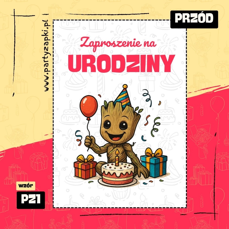 groot straznicy galaktyki zaproszenie na urodziny 01 pz1 przod