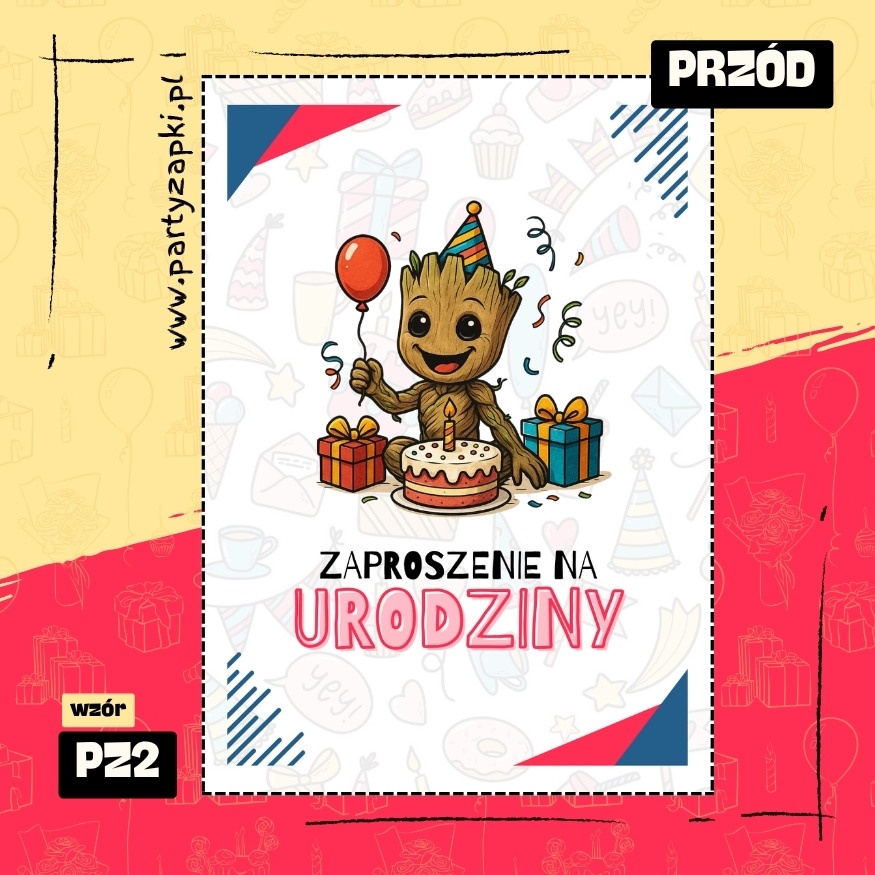 groot straznicy galaktyki zaproszenie na urodziny 01 pz2 przod