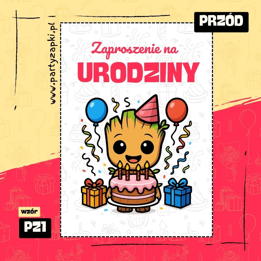 groot straznicy galaktyki zaproszenie na urodziny 01 pz1 przod