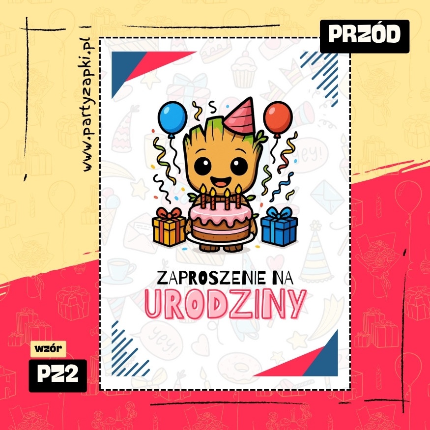 groot straznicy galaktyki zaproszenie na urodziny 01 pz2 przod