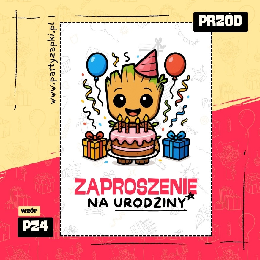groot straznicy galaktyki zaproszenie na urodziny 01 pz4 przod