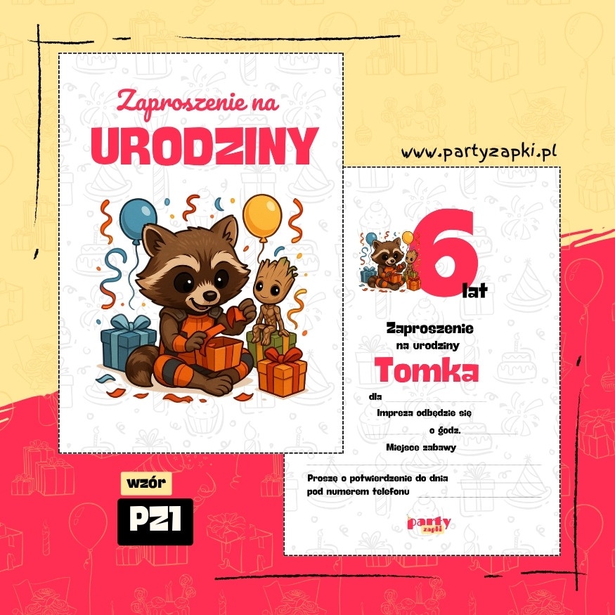 straznicy galaktyki zaproszenie na urodziny 07 pz1