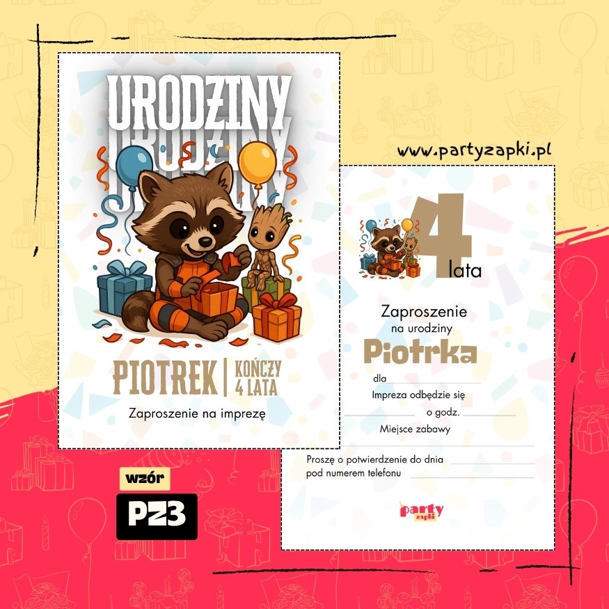 straznicy galaktyki zaproszenie na urodziny 07 pz3