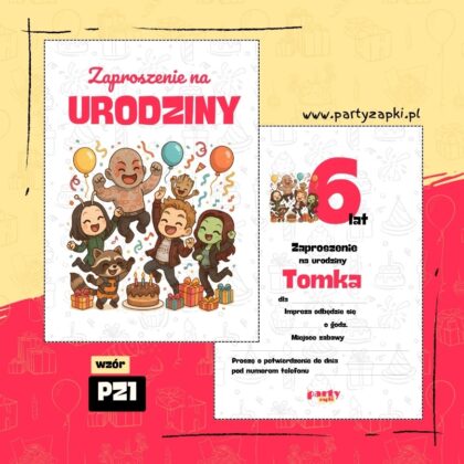 straznicy galaktyki zaproszenie na urodziny 08 pz1