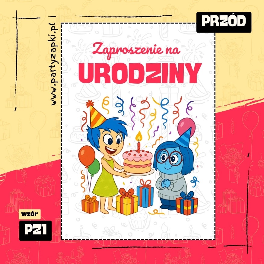radosc w glowie sie nie miesci zaproszenie na urodziny 01 pz1 przod