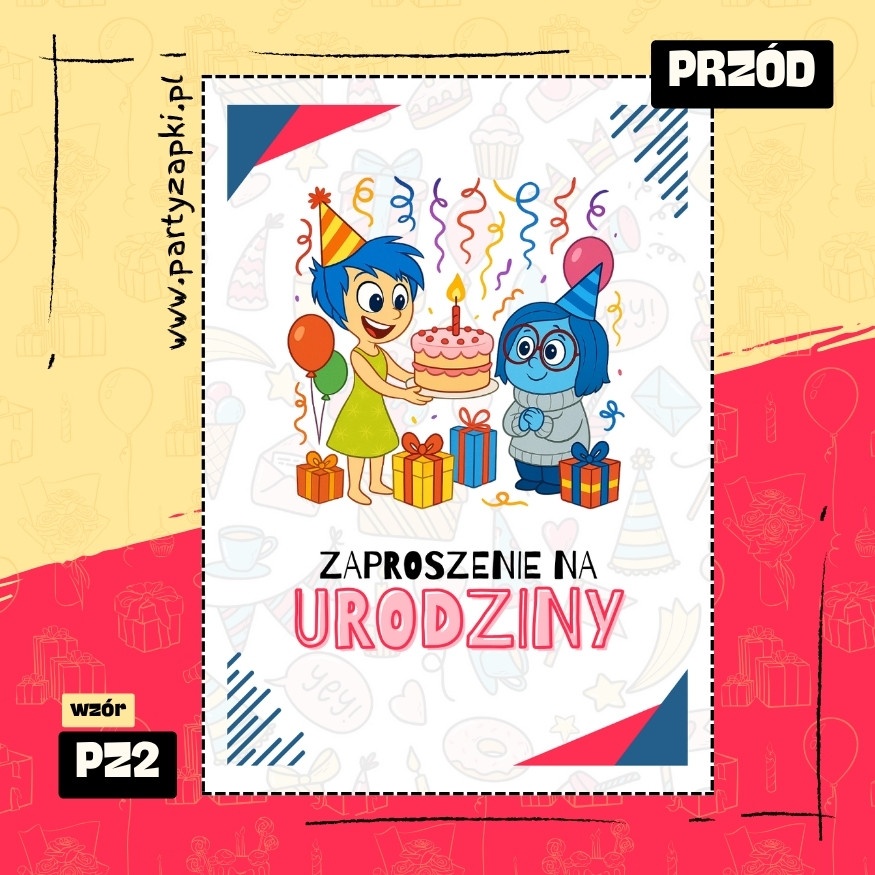radosc w glowie sie nie miesci zaproszenie na urodziny 01 pz2 przod