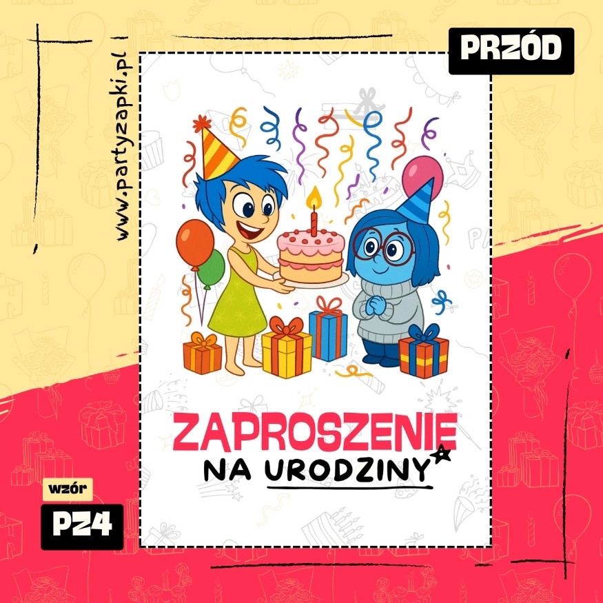 radosc w glowie sie nie miesci zaproszenie na urodziny 01 pz4 przod