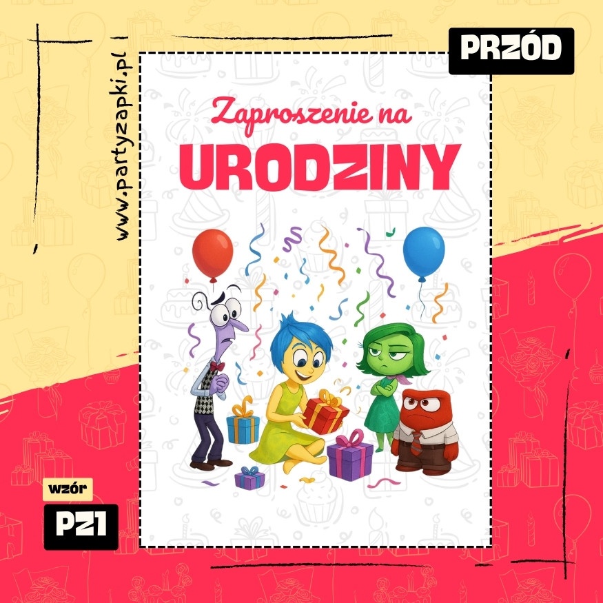 radosc w glowie sie nie miesci zaproszenie na urodziny 01 pz1 przod