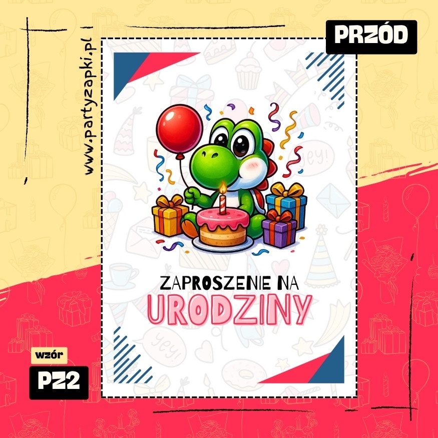 yoshi zaproszenie na urodziny 02 pz2 przod