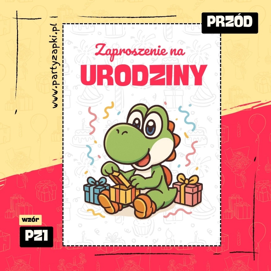 yoshi zaproszenie na urodziny 03 pz1 przod