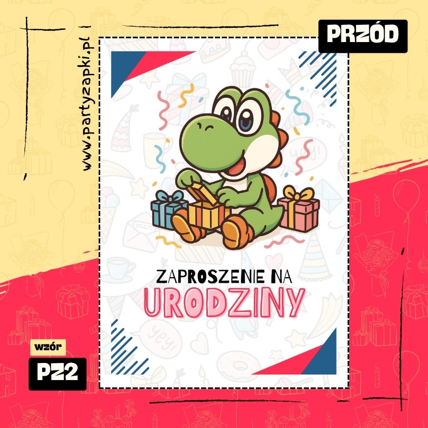 yoshi zaproszenie na urodziny 03 pz2 przod
