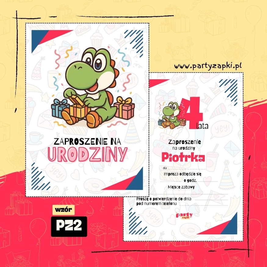 yoshi zaproszenie na urodziny 03 pz2
