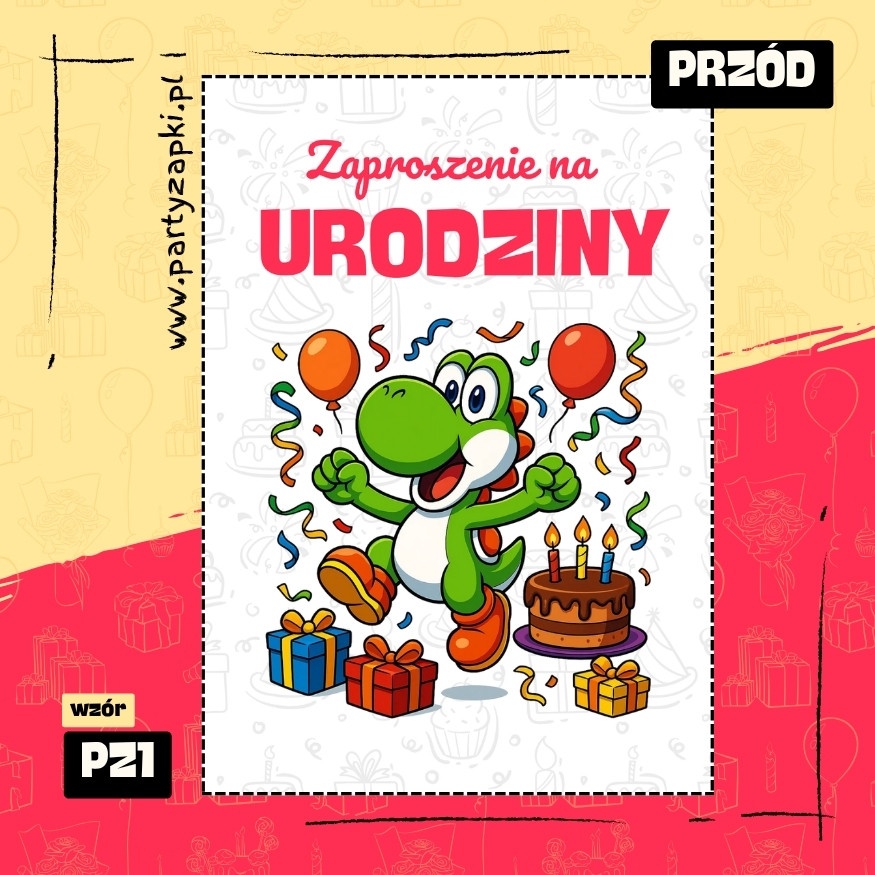 yoshi zaproszenie na urodziny 04 pz1 przod