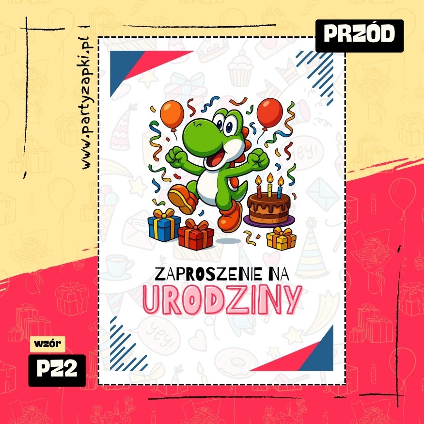 yoshi zaproszenie na urodziny 04 pz2 przod