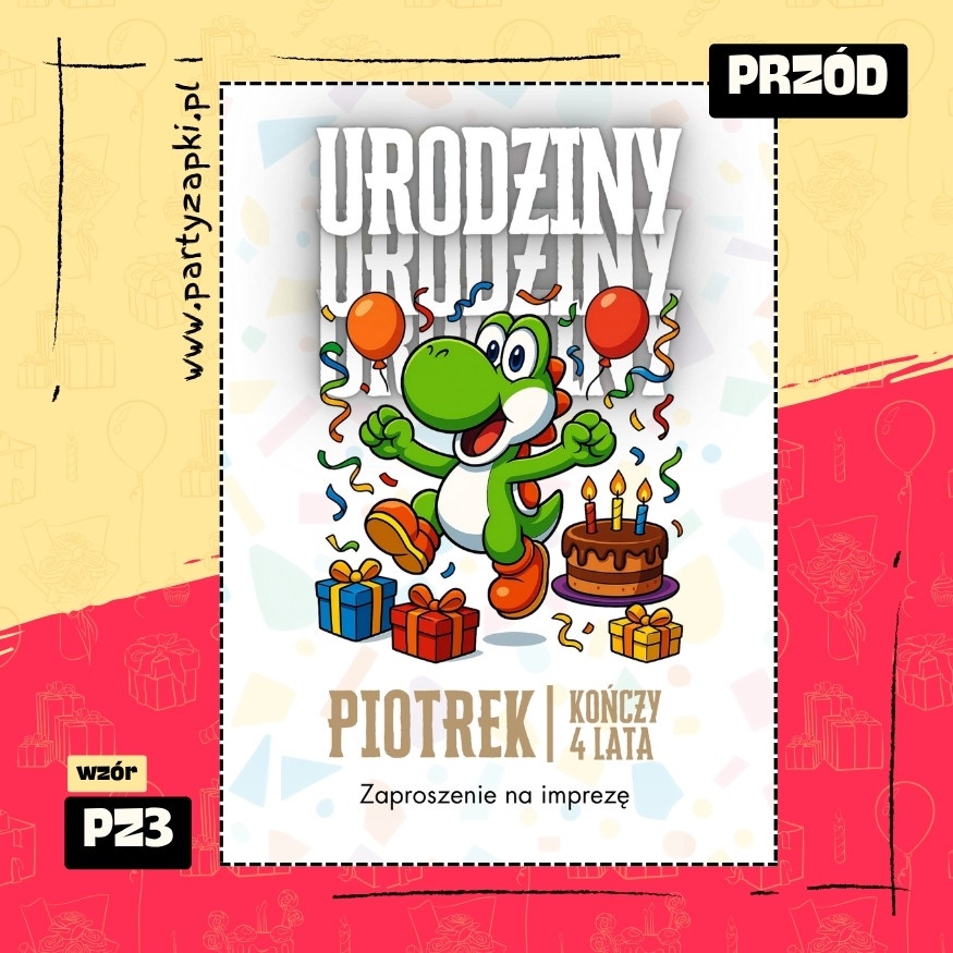 yoshi zaproszenie na urodziny 04 pz3 przod