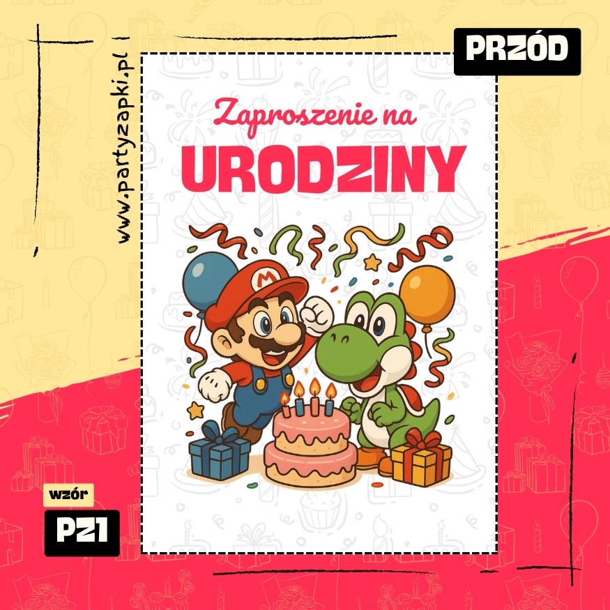 yoshi zaproszenie na urodziny 05 pz1 przod